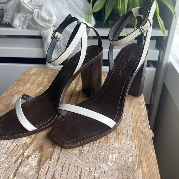 YSL Heels, wood block heel. - Picture 2 of 3